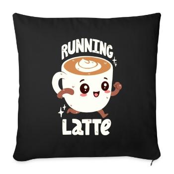 Le Caffè Latte est en retard - Housse de coussin décorative 45 x 45 cm - noir - Devant