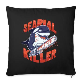 Orca Pun - Serial Killer of the Sea - Sofa pillowcase 17,3'' x 17,3'' (45 x 45 cm) - black - Front