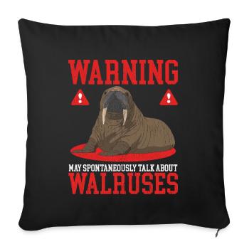 Walross Walroß Walrus Walrosse Geschenk - Sofakissenbezug 45 x 45 cm - Schwarz - Vorne