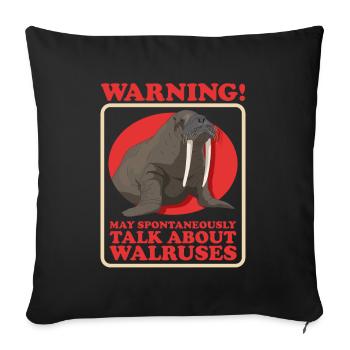 Walross Walroß Walrosse Walrus Geschenk - Sofakissenbezug 45 x 45 cm - Schwarz - Vorne