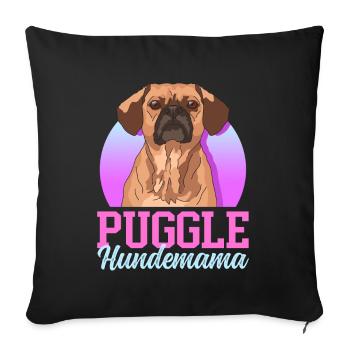 Puggle Dog Mom Dog Owner Gift - Sofa pillowcase 17,3'' x 17,3'' (45 x 45 cm) - black - Front