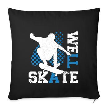 Art de skateboard pour garçons filles hommes cadeaux de skateboard - Housse de coussin décorative 45 x 45 cm - noir - Devant