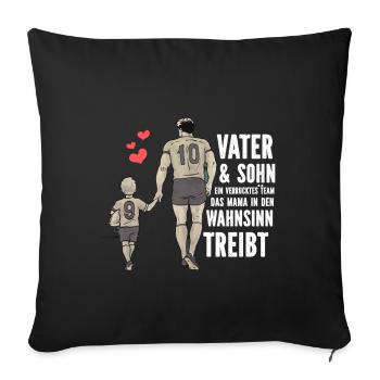 Père et fils : un look de partenaire d’équipe fou - Housse de coussin décorative 45 x 45 cm - noir - Devant