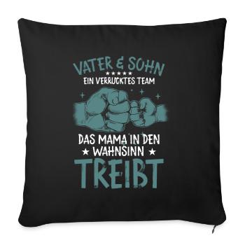 Père et fils : un look de partenaire d’équipe fou - Housse de coussin décorative 45 x 45 cm - noir - Devant