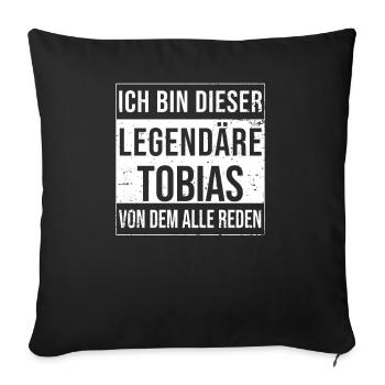 Je suis cette légende pour Tobias - Housse de coussin décorative 45 x 45 cm - noir - Devant