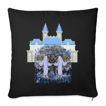 Castle, Castle, Ghosts, Ghosts, Halloween, Nature - Sofa pillowcase 17,3'' x 17,3'' (45 x 45 cm) - black - Front