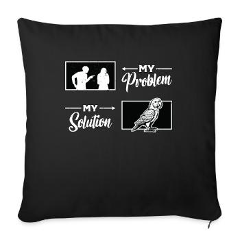 Amoureux des perroquets Mon problème Ma solution Pictogramme Maman - Housse de coussin décorative 45 x 45 cm - noir - Devant