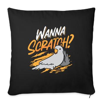 African Grey Wanna Scratch Birdwatcher Ornithology - Sofakissenbezug 45 x 45 cm - Schwarz - Vorne