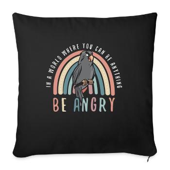 Gris africain dans un monde où vous pouvez propriétaire d’oiseaux - Housse de coussin décorative 45 x 45 cm - noir - Devant