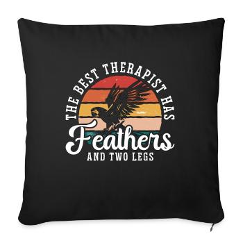 African Grey The Best Therapist Has Ornithologist - Sofa pillowcase 17,3'' x 17,3'' (45 x 45 cm) - black - Front
