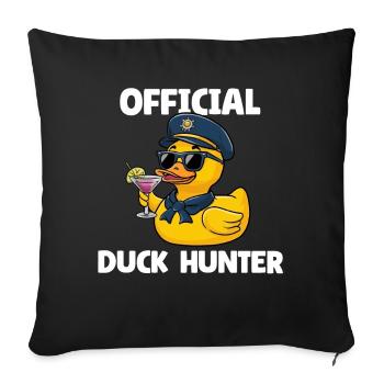 Chasseur de canards officiel - Housse de coussin décorative 45 x 45 cm - noir - Devant