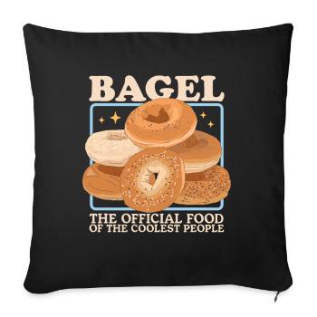 Bagel Beigel Bagel Bread Gift - Sofa pillowcase 17,3'' x 17,3'' (45 x 45 cm) - black - Front