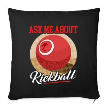 Kickball Kickball Joueur Kickballer Cadeau - Housse de coussin décorative 45 x 45 cm - noir - Devant