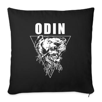 T-shirt Viking Valhalla Valhalla Dieu Odin - Housse de coussin décorative 45 x 45 cm - noir - Devant