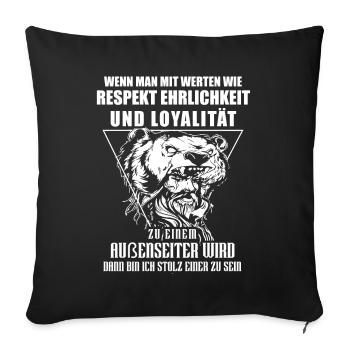 T-shirt Viking Valhalla Valhalla Dieu Odin - Housse de coussin décorative 45 x 45 cm - noir - Devant