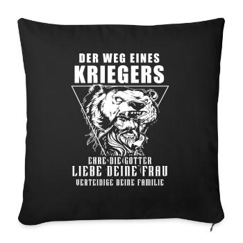 T-shirt Viking Valhalla Valhalla Dieu Odin - Housse de coussin décorative 45 x 45 cm - noir - Devant