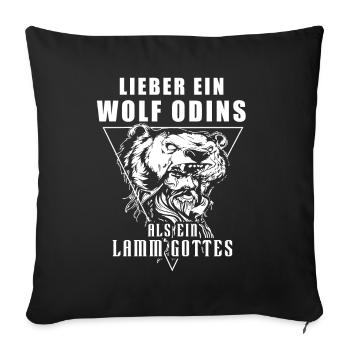 Wikinger Tshirt Viking Valhalla Walhalla Gott Odin - Sofakissenbezug 45 x 45 cm - Schwarz - Vorne