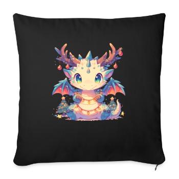 Dragon Christmas Dragon Kids - Sofa pillowcase 17,3'' x 17,3'' (45 x 45 cm) - black - Front