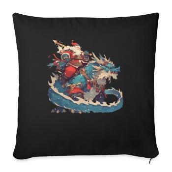 Dragon Christmas Dragon Kids - Sofa pillowcase 17,3'' x 17,3'' (45 x 45 cm) - black - Front
