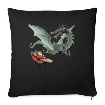 Dragon Christmas Dragon Kids - Sofa pillowcase 17,3'' x 17,3'' (45 x 45 cm) - black - Front