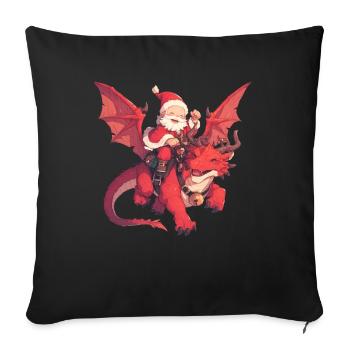 Dragon Christmas Dragon Kids - Sofa pillowcase 17,3'' x 17,3'' (45 x 45 cm) - black - Front