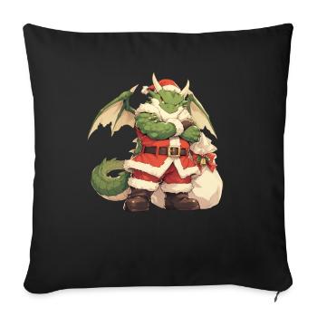 Dragon Christmas Dragon Kids - Sofa pillowcase 17,3'' x 17,3'' (45 x 45 cm) - black - Front