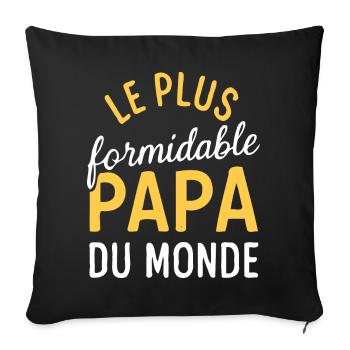 Belle idée cadeau fete des pères anniversaire papa - Housse de coussin décorative 45 x 45 cm - noir - Devant