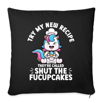 Cupcake Muffin Baking Gift - Sofa pillowcase 17,3'' x 17,3'' (45 x 45 cm) - black - Front
