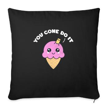 Glace - Housse de coussin décorative 45 x 45 cm - noir - Devant