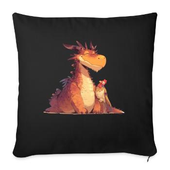 Dragon, Thanksgiving, Dragon, Kids - Sofa pillowcase 17,3'' x 17,3'' (45 x 45 cm) - black - Front