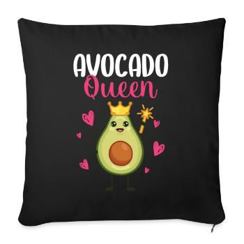 Avocado Guacamole Vegan Gift - Sofa pillowcase 17,3'' x 17,3'' (45 x 45 cm) - black - Front