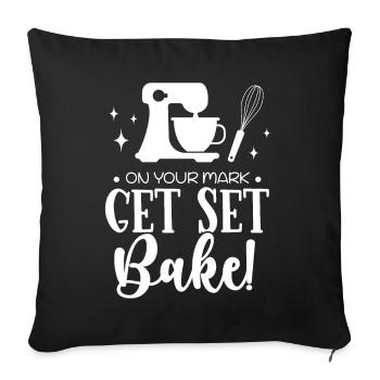 Bäcker Bäckerein Backwaren Backen Geschenk - Sofakissenbezug 45 x 45 cm - Schwarz - Vorne