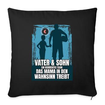 Père et fils, un look de partenaire d’équipe fou - Housse de coussin décorative 45 x 45 cm - noir - Devant