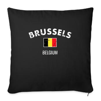 Brussels Belgium Vintage Belgium Flag Belgian - Sofa pillowcase 17,3'' x 17,3'' (45 x 45 cm) - black - Front