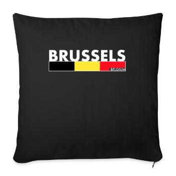 Brussels Belgium Belgium Belgian flag Belgian - Sofa pillowcase 17,3'' x 17,3'' (45 x 45 cm) - black - Front