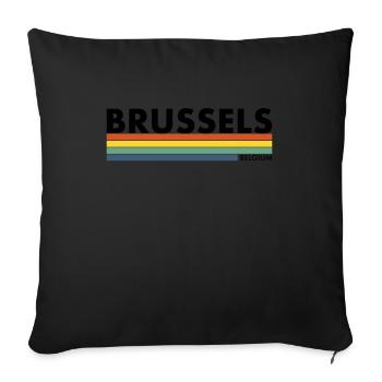 Brussels Belgium Belgium Retro Belgian Belgians - Sofa pillowcase 17,3'' x 17,3'' (45 x 45 cm) - black - Front