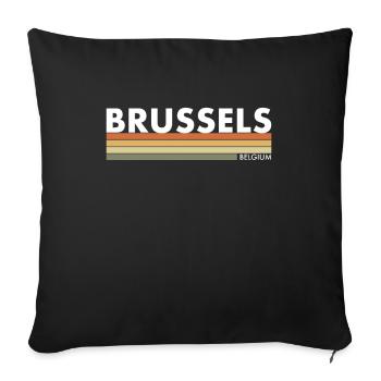 Brussels Belgium Belgium Retro Belgian Belgians - Sofa pillowcase 17,3'' x 17,3'' (45 x 45 cm) - black - Front