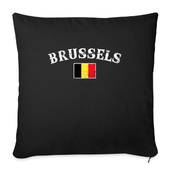 Brussels Belgium Vintage Belgium Belgian Flag - Sofa pillowcase 17,3'' x 17,3'' (45 x 45 cm) - black - Front