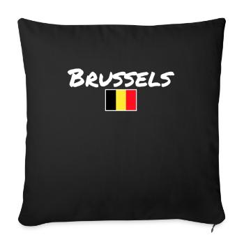 Brussels Belgium Belgium Belgian flag Belgian - Sofa pillowcase 17,3'' x 17,3'' (45 x 45 cm) - black - Front