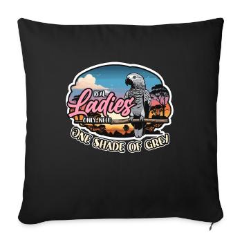 African Grey Real Ladies Only Need Ornithologist - Sofa pillowcase 17,3'' x 17,3'' (45 x 45 cm) - black - Front