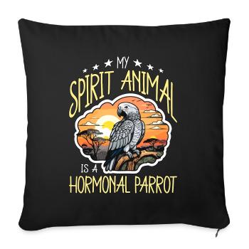 African Grey My Spirit Animal Is Parrot Bird Lover - Sofakissenbezug 45 x 45 cm - Schwarz - Vorne