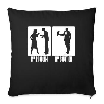 African Grey Parrot My Problem My Pictogram Dad - Sofakissenbezug 45 x 45 cm - Schwarz - Vorne