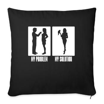 African Grey Parrot My Problem My Pictogram Mom - Sofakissenbezug 45 x 45 cm - Schwarz - Vorne