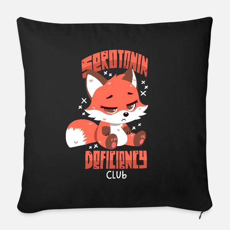 Serotonin-Defizit Club - Sofakissenbezug 45 x 45 cm - Schwarz