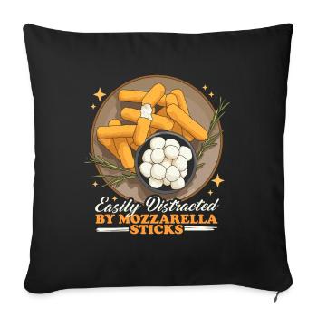 Mozzarella Sticks Käseliebhaber Geschenk - Sofakissenbezug 45 x 45 cm - Schwarz - Vorne