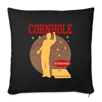 Cornhole Player Bean Bag Blind Hole Cadeau - Housse de coussin décorative 45 x 45 cm - noir - Devant