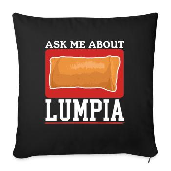 Lumpia Spring Roll Loempia Gift - Sofa pillowcase 17,3'' x 17,3'' (45 x 45 cm) - black - Front