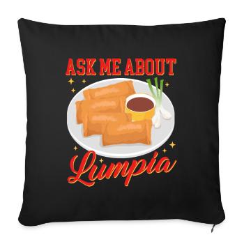 Lumpia Loempia Spring Roll Gift - Sofa pillowcase 17,3'' x 17,3'' (45 x 45 cm) - black - Front