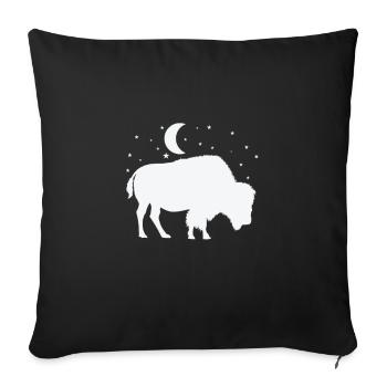 Bison in the moonlight - Sofa pillowcase 17,3'' x 17,3'' (45 x 45 cm) - black - Front