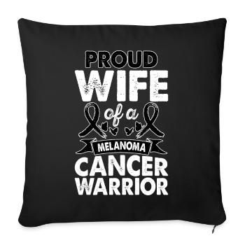 Wife Of Melanoma Cancer Warrior Awareness Black - Sofakissenbezug 45 x 45 cm - Schwarz - Vorne